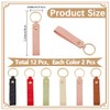 CALFOVERA 12PCS 6 Colors PU Leather Car Keychain Hand Strap