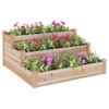 vidaXL Solid Wood Fir Raised Garden Bed, 47.2"x47.2"x22", Multi-Level Design