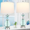 26" Coastal Glass Table Lamps Set of 2, 3-Way Dimmable