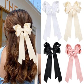 4 Pieces Bow Hair Clips, Satin Hair Clips, Ele Hair Clips, Clothing Accessories, Hair Styling Tools, Women'S Hair Accessories
