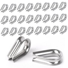 Pack of 50 M4 Wire Rope Thimbles, Wire Rope Clamp 4 mm Stainless Steel Tools Wire Rope Thimbles for Steel Cable Washing Line Forestry Rope Awning Fixed Rigging