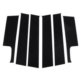 6Pcs B Pillar Posts Trim Glossy Black Firm Paste Exterior Window Decal for Vehicle
