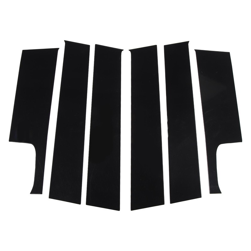 6Pcs B Pillar Posts Trim Glossy Black Firm Paste Exterior