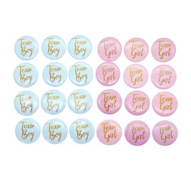 JZK 24 x Blue Pink Safety Pin Badge Team Girl or Boy Gender Proclamation Baby Shower Party Gender Surprise Gender Announcement Ideas Baby Shower Decoration Play Accessories
