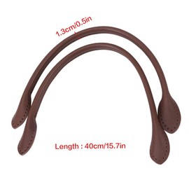 Genuine Leather Handbag Strap 2 Pieces Bag Strap Handle for DIY Hand Accessories (Brown)