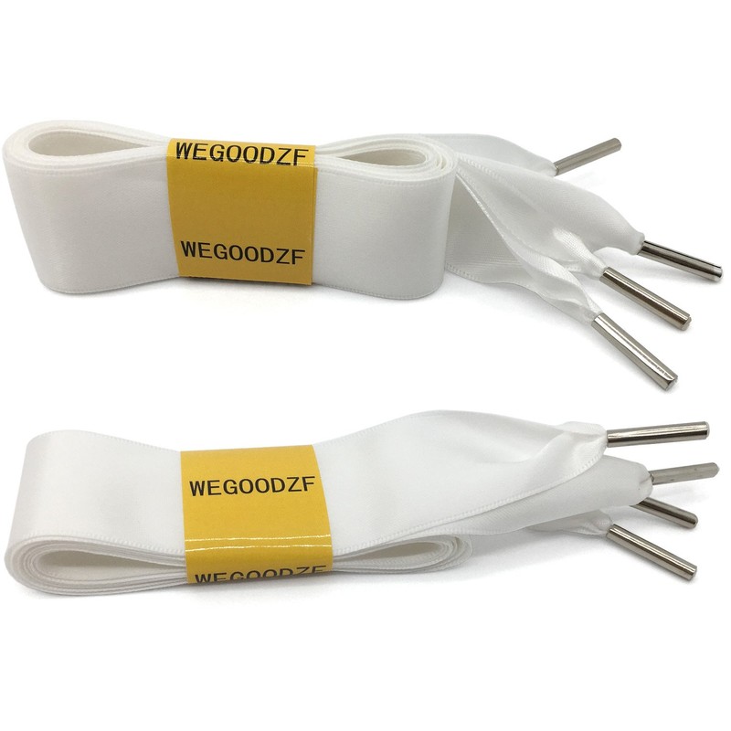 WEGOODZF Satin Ribbon Shoe Laces: 3CM Wide Flat Silk Shoelaces