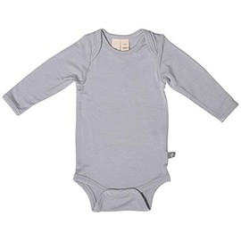 KYTE BABY Unisex Long Sleeve Bodysuit, Rayon Made From Bamboo (Newborn, Storm)