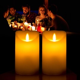 Velas LED Sin llama, Velas Eléctricas, Hasta 50 Horas de Luz, velas falsas operadas con pilas para decoraciones de festividades, celebración de temporada, decoración de Navidad y boda(2 piezas, Longitud 12.5 cm)