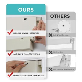 Joydeco No Drill Zebra Blinds for Windows, Cordless Dual-Layer Privacy Zebra Shades for Indoor Windows, Easy to Install, Light Filtering Sheer Blinds for Home (Light Beige,34 "W x 75 "H)