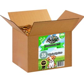 Exquisite Pets 35-Pack of Roasted Pig Ears for Dogs-Bulk All Natural, Brazilian Single-Ingredient Chews! Safe & Digestible-Full-Size Ears! Cleans Teeth & Gums. Aggressive Chewers. Treats for Dogs
