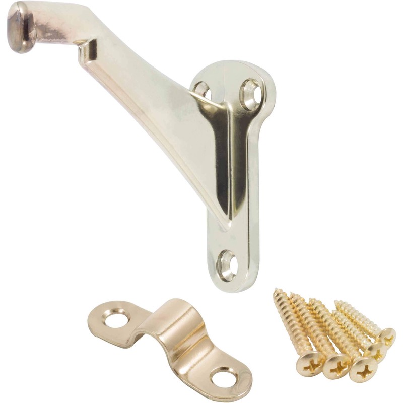 Heavy-Duty Handrail Bracket, Polished Brass by Stone Harbor Hardware