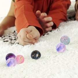 LSYJING 24 Bouncy Ball Relief Toys 30mm Space Themed Portable Bouncy Ball Party Gift Stuffed Birthday Gift