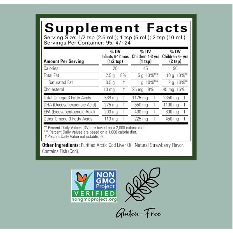 Child Life's Pure Arctic Cod Liver Oil, Natural Strawberry Flavour,