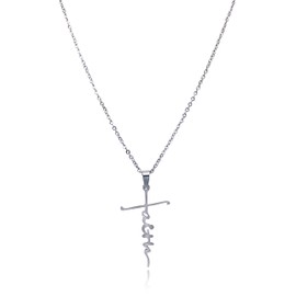 Dczosily Cross Necklace for Men Women Stainless Steel Mens Necklaces