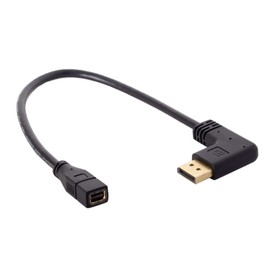 JSER Left Angled DP DisplayPort 90 Degree to Mini DP DisplayPort Female Cable for Displays Monitors…
