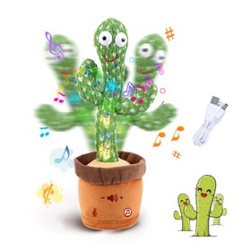 ariel-gxr Dancing Cactus Plush Toy,Wiggle Creative Singing Talking Cactus Repeat What You Say Soft Funny Plush Interactive Toy Figures for Kids,Home Decoration