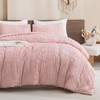 Andency Pink Tufted Comforter Set Queen(90x90Inch), 3 Pieces(1 Boho Comforter,