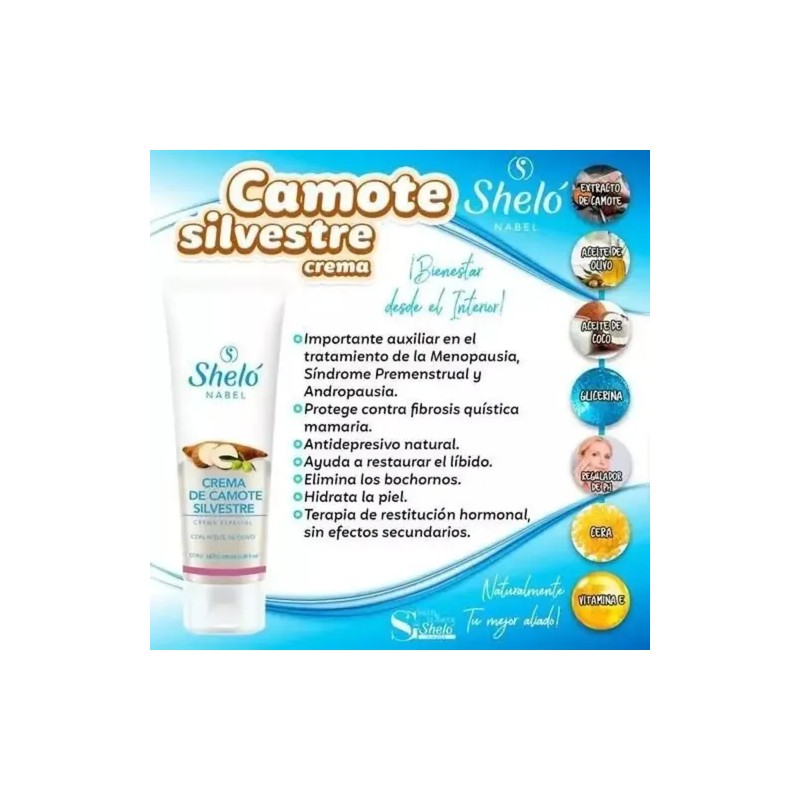 Crema Camote Silvestre Con Aceite De Olivo 1 Unidad Sheló