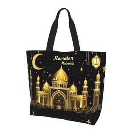 Hufuaoey Ramadan Tote Bag Women Eid Mubarak Gift Bags Ramadan Goodie Bags Ramadan Eid Mubarak Gifts