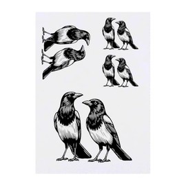 Azeeda 4 x 'Elsterpaar' Temporäre Tattoos - Wasserfest, Hautfreundlich & Ungiftig · Transfers in Verschiedenen Größen (TO00085328)