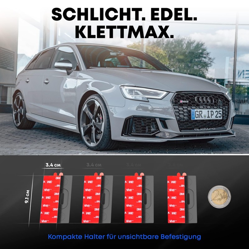 KLETTMAX Magnetic Number Plate Holder: Frameless, Weatherproof Holder for Aluminium,