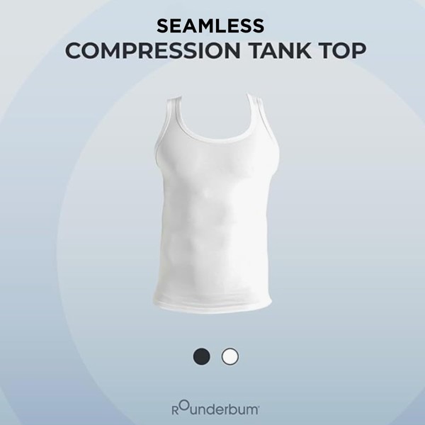 Rounderbum Seamless Compression Tank Top - White, X-Large - Men’s
