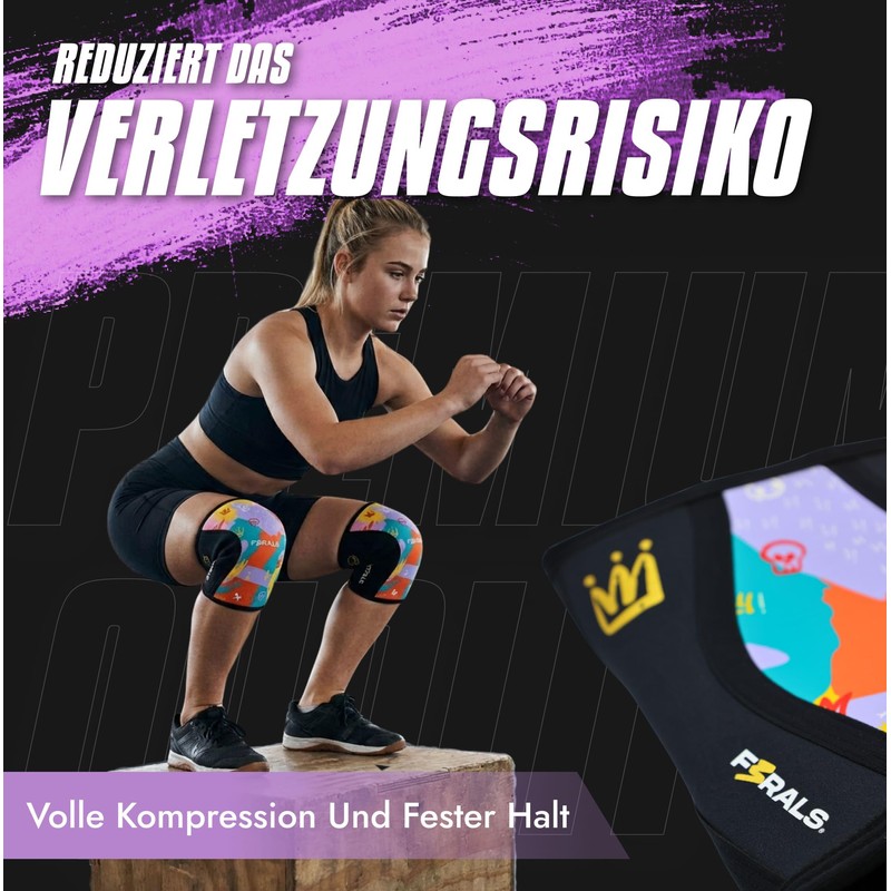 F3RALS ® Knee Bandage Strength Sports, Knee Support for Cross