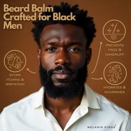 Melanin Kings Beard Balm for Black Men | 3 oz | Ancient African Ingredients | Specialized formula for black men s Kenyan Sandalwood Scent