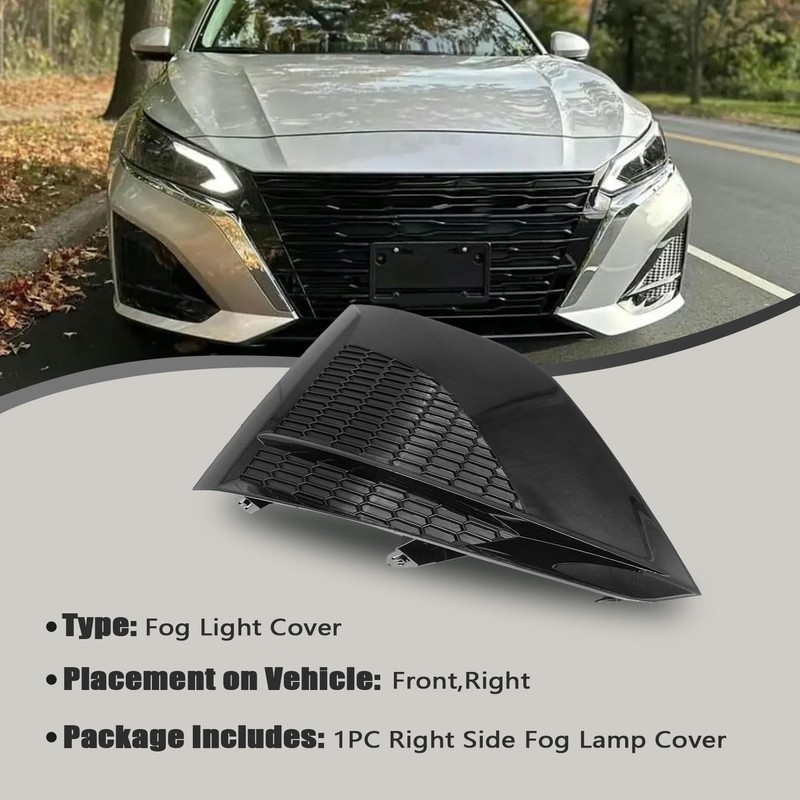 FZJDSD 1PC Black Passenger Right Side Front Fog Lamp Light