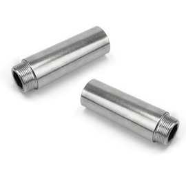 TIANLIN 1/2 Inch Extension, 2 Pieces Tap Extension Stainless Steel 1/2 Inch (Inner Thread Diameter 20 mm x Male Diameter 24.5 mm) Thread Fitting, Not Easy to Rust, for Taps, Corner Valves, Shower