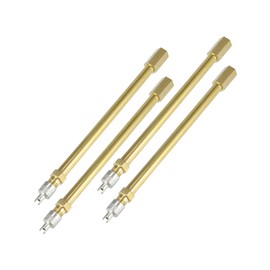A ABSOPRO 4pcs 140mm/5.51" Long Brass Auto Tire Valve Extension Adaptor Air Tyre Stem Extender Inflation Stright Bore for Car Truck Motorcycle Bike Scooter Item Replacement
