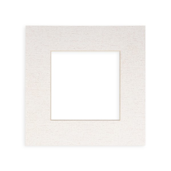 6x6 Mat Bevel Cut for 3x3 Photos - Precut White