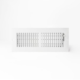 Shoemaker Manufacturing, Soft White, 4x12, Premium Sidewall or Ceiling Register, All Steel Construction Vent Cover