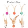 KAEGOUSY 6Pcs Cat Toy Balls with Feather Interactive Feather Toy