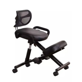 Musko 머스코 성인 바른 자세 의자 등받이 [발받침 포함 블랙 PU] MUSCO Adult Posture Chair Backrest [Includes Footrest Black PU]