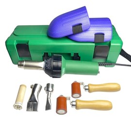 110V 1600W Plastic Hot Air Welding Gun Heat Plastic Welder Torch Plastic Welding Gun Hot Air Gun Kit with Nozzles and Roller (Type A)