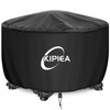 Kipiea Fire Table Covers, Waterproof Round Fire Pit Cover, Heavy
