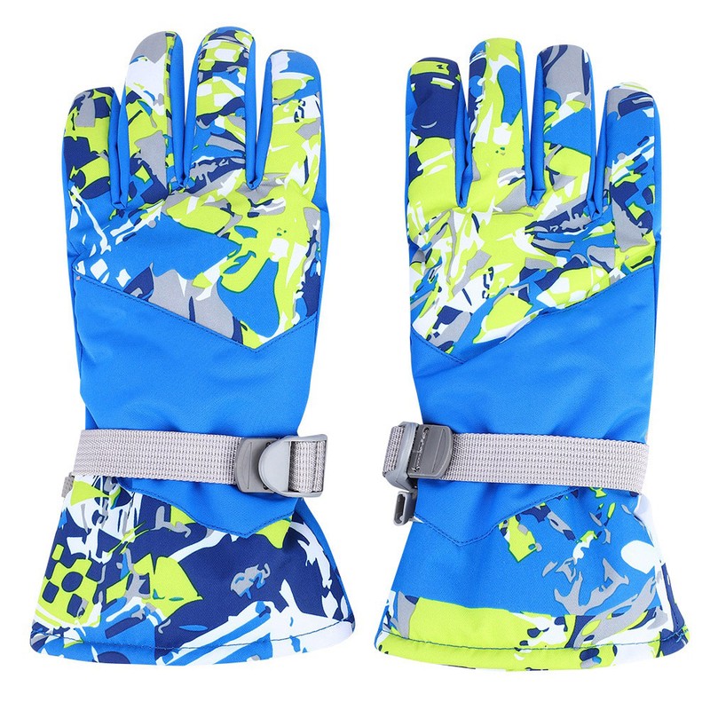 Winter Outdoor Ski Waterproof Wind Ventilation Thickened Warm Gloves(Blue XL)