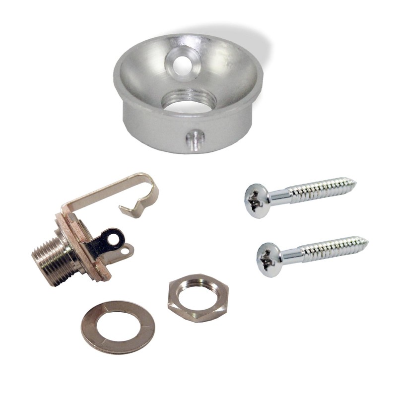 Jack Cup, 7/8", Socket, Silver with Switchcraft Jack and Screws
