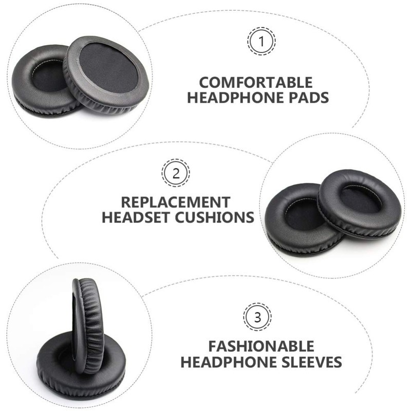Uonlytech Headphone Ear Cushions Round Headset Ear Pads Earmuffs Replacement