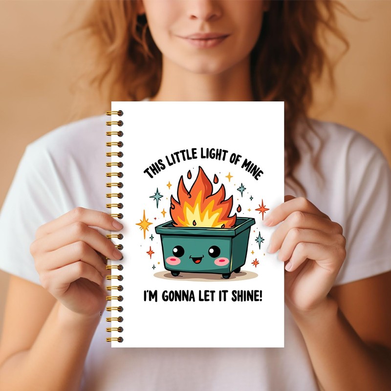 Guymn This Little Light of Mine Dumpster Fire Notebook, Dumpster