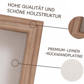 Muzilife 3D Picture Frame, 20 x 20 cm, Deep Wooden Frame for Filling, Object Frame with Glass Pane, Square Shape, Gift for Family Friends, Pack of 1, Brown