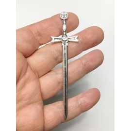 M01333-Silver MOREZMORE Miniature Sword Weapon 92 x 24 mm Doll Dollhouse Mini 1:12 Scale