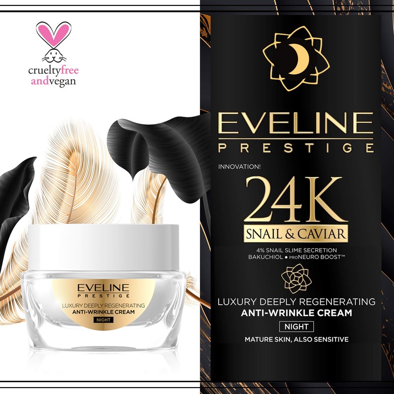 Eveline 24K Snail & Cavar Regenerating Anti-Wrinkle Night Cream 50