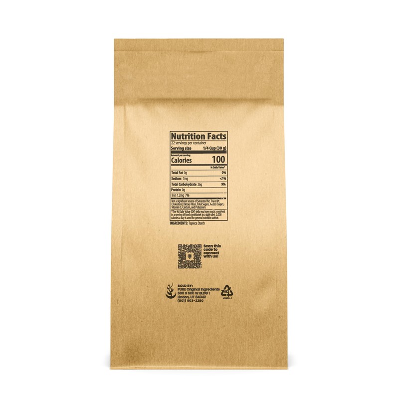 Pure Original Ingredients Tapioca Starch (1.5 lb) Non-GMO & Gluten