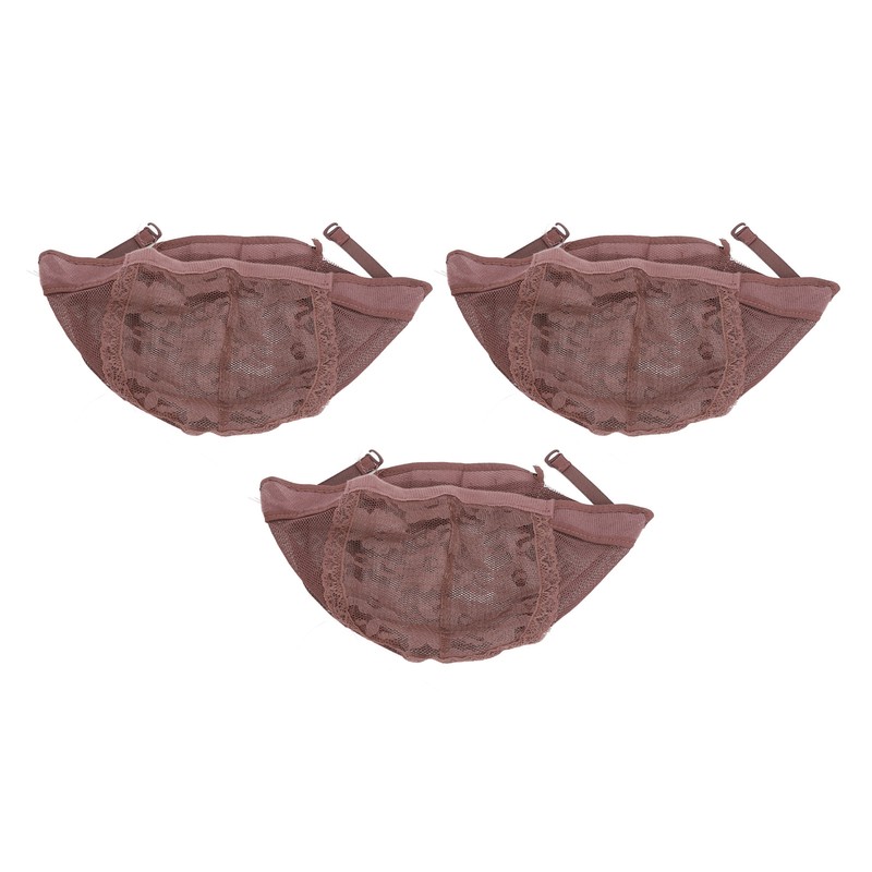 3pcs Stretchable Stocking Wig Cap Breathable Nylon Mesh Hat for