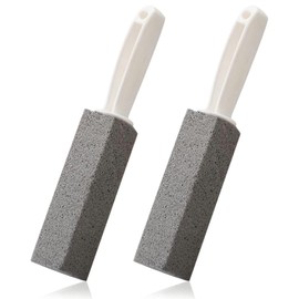 MEISO 2 Cepillos de Limpieza para inodoros con Mango, escobilla de baño de Piedra pómez, eliminador para Azulejos, para Limpiar la Cal, Anillos de Agua Dura, acumulación de Calcio, Hierro y óxido