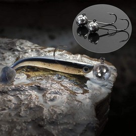 Jig Head Set Fishing Bass Fishing Lures Worm Aging Hooks Meberling Hooks Rockfish (50pcs 5g(#1))