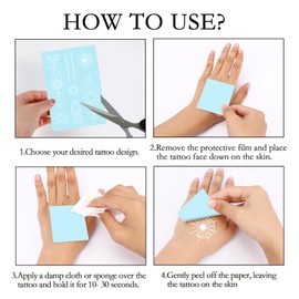 Konsait 9 Sheet Glow in the Dark Tattoos for Girls & Women - Charming Floral Vines Butterflies & Star Sun Temporary Tattoos, Blacklight Neon Tattoos for Festivals, Parties, Makeup & Nighttime Fun