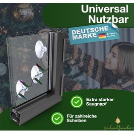 TK Gruppe Timo Klingler Weihnachtswunder® 20 x Fairy Lights Suction Cups Suction Hooks - Suction Cup Holder with Slot for Fairy Lights Window and Window - Hook for Holding Numerous Fairy Lights